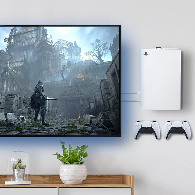 Soporte de Pared de Acero Vivo Negro diseño Abierto para Consola de Juegos PS5
