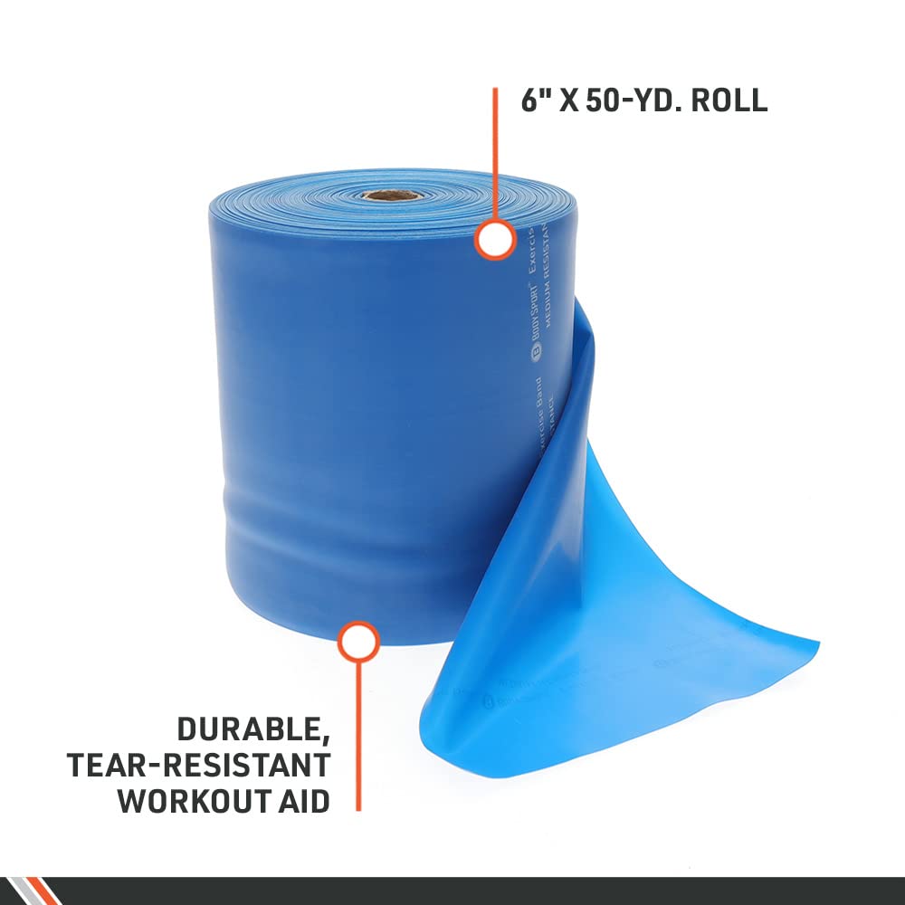 Body Sport Bandas de Ejercicio – Bandas de Resistencia en 50 yd. Rollos para Fitness, Estiramiento o Terapia física, Resistencia extrapesada, Púrpura