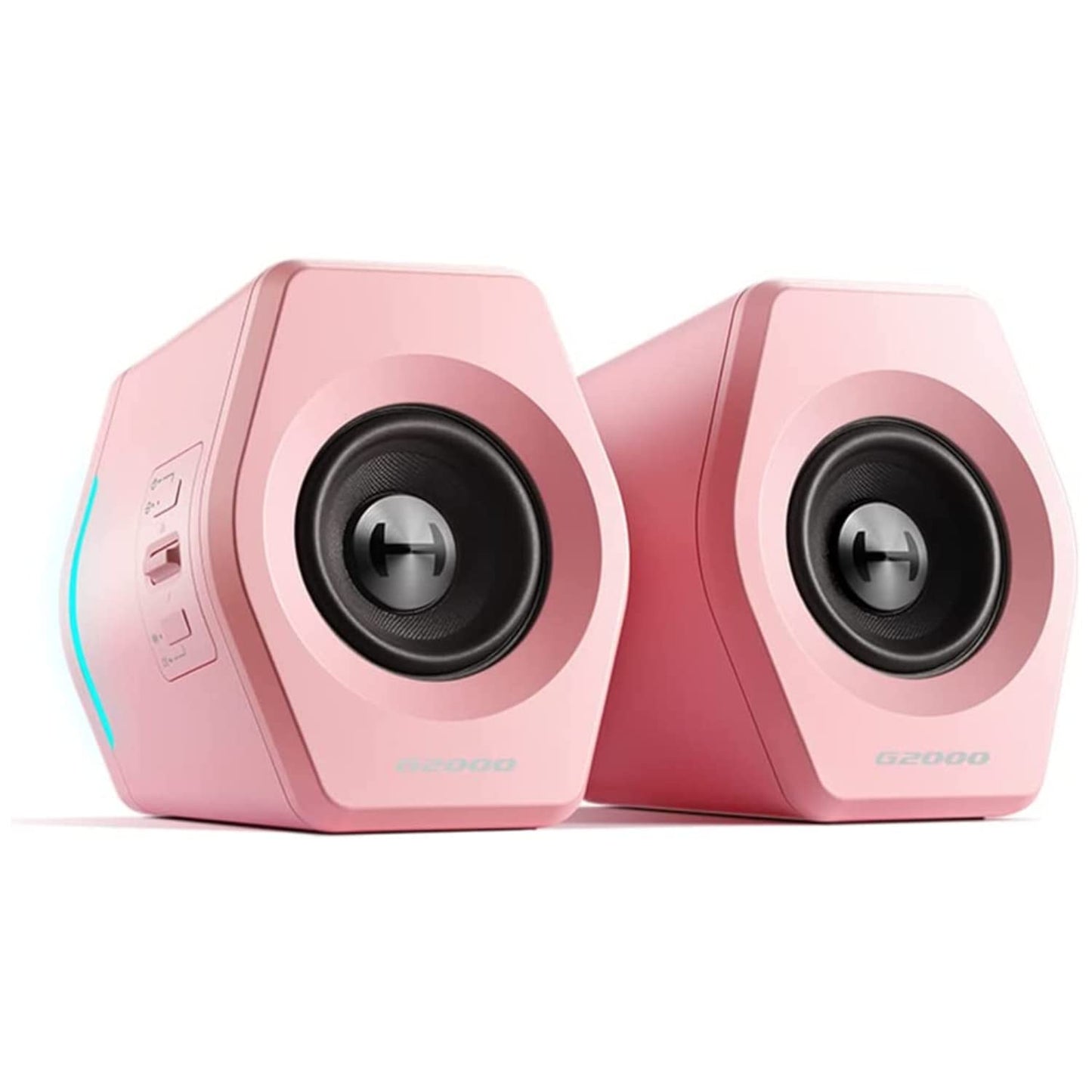 Edifier G2000 - Altavoces de computadora de 32 W para juegos, cine y música con Bluetooth, USB y AUX, RGB luces multimedia, color rosa