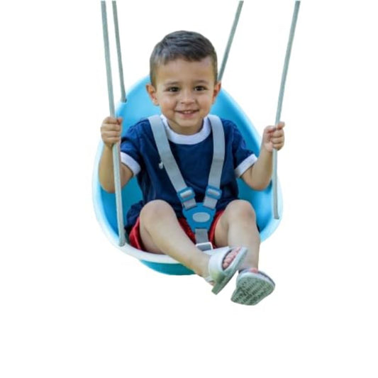 Columpio Swurfer Coconut Blanco con Cuerda sin Ampollas y Arnés de Seguridad para Bebés y Niños Pequeños