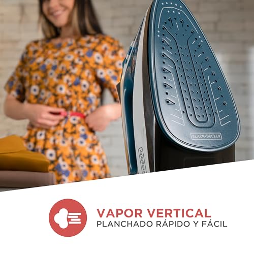 BLACK+DECKER Plancha de Vapor Smart Steam con Suela de Cerámica y Cable Retáctil, ICR1924