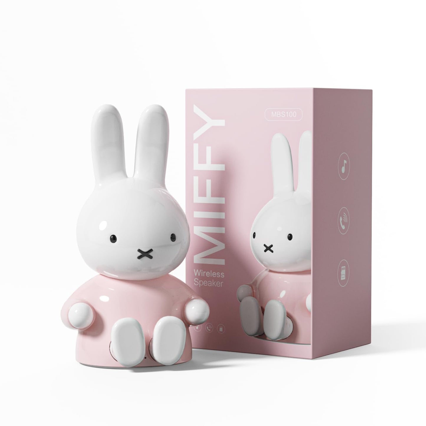Miffy - Altavoces portátiles con Bluetooth, bonitos altavoces inalámbricos portátiles con sonido estéreo fuerte, micrófono integrado, ranura para tarjeta TF, doble emparejamiento, tiempo de