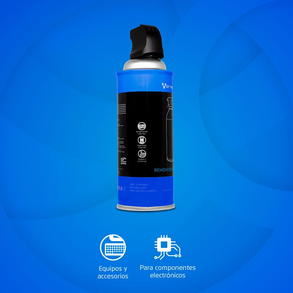 Aire Comprimido Vorago CLN-100 440 ml Removedor de Polvo para Limpieza de Componentes