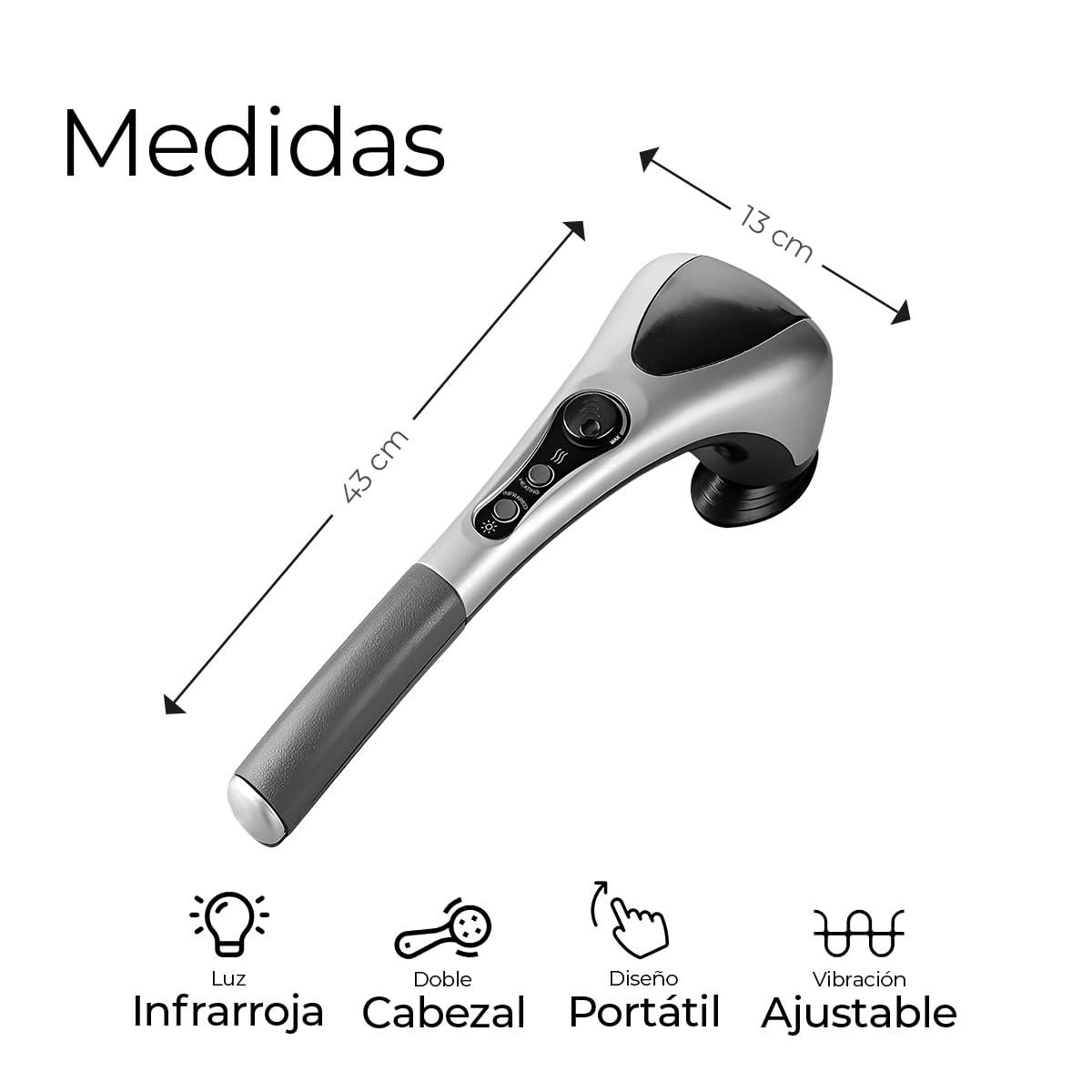 Raganet, Masajeador Eléctrico, Doble Cabezal Infrarrojo Para Cuerpo Completo, Relajante, Fácil de Usar