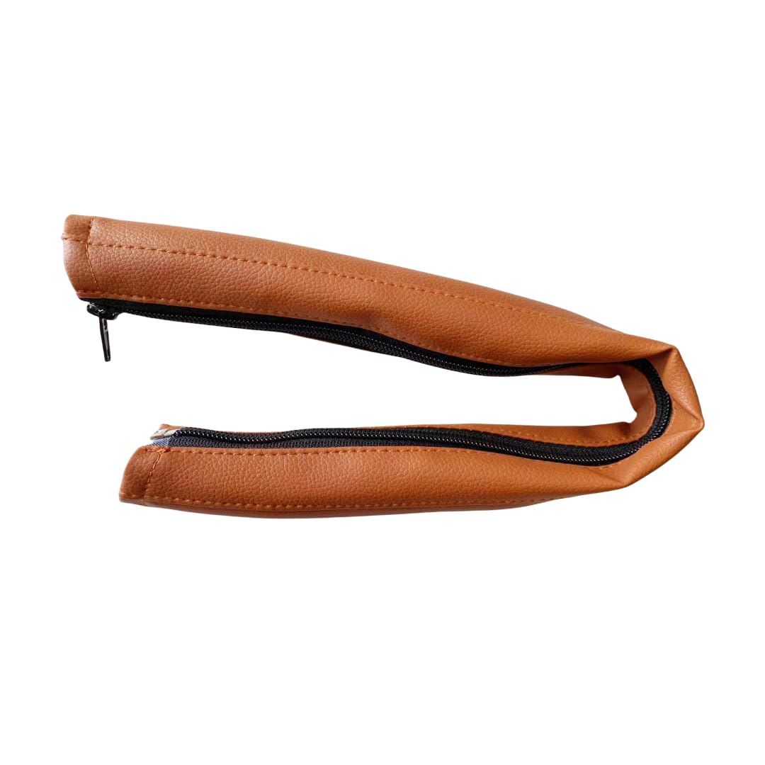 Funda de Piel Sintética MINILUJIA Café Claro con Cierre Extraíble para Manubrio Compatible con Asientos de Coche y Cochecitos Doona