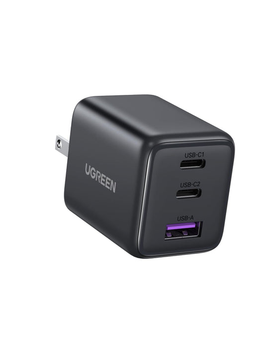 ORIGINAL Cargador USB C UGREEN Negro GAN 30W con 3 Puertos para Celular