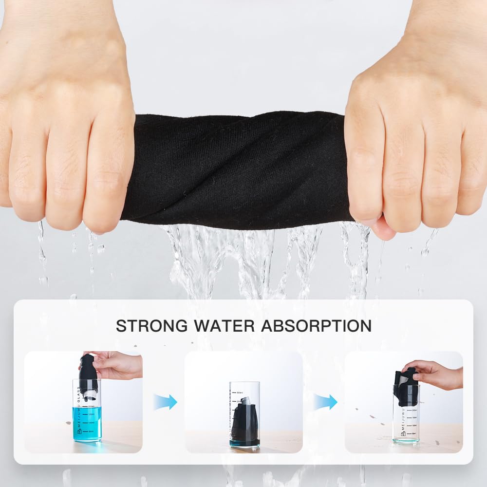 lazyrhino - Paquete de 8 baberos unisex ajustables con broches de presión ultra suaves y absorbentes para la dentición para niños y niñas (negro)