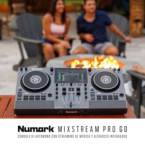 Controlador DJ Numark Mixstream Pro Go portátil con batería y pantalla táctil