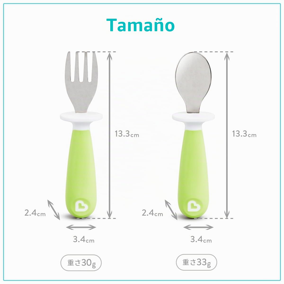 Raise - Juego de tenedor y cuchara para niños pequeños
