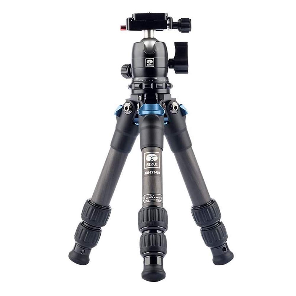 Trípode de Cámara SIRUI Fibra de Carbono 16" Compacto de Viaje con Cabeza de Bola B-00K 360°