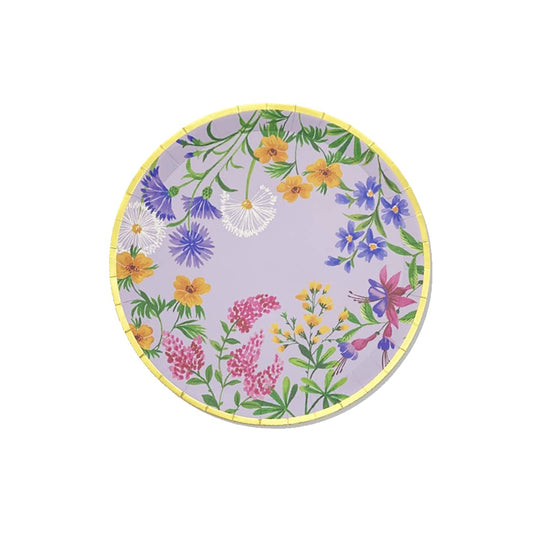 Coterie - Platos de papel grandes decorativos de flores silvestres con diseño floral para novia, baby shower, fiesta de té, juego de 10 platos de cena de 9.25 pulgadas