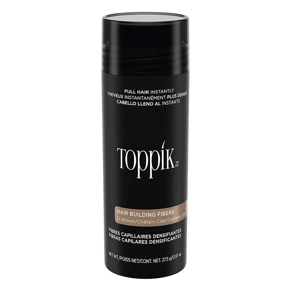 TOPPIK - Fibras para construcción de cabello, fibras capilares densificantes, castaño medio, 10 g