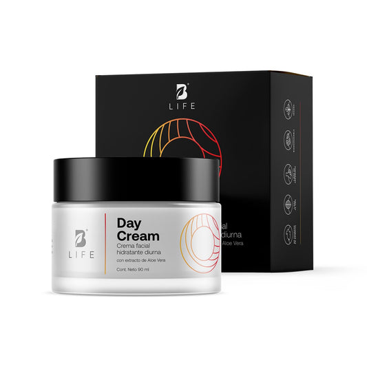 Crema Facial de Día Hidratante de 90 ml. Adicionada con Vitamina E, Ácido Hialurónico y Niacinamida, Skincare Facial Antiarrugas. Day Cream B Life.