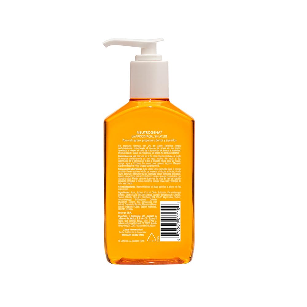 Limpiador Facial Neutrogena Oil Free Sin Aceite 177 ml