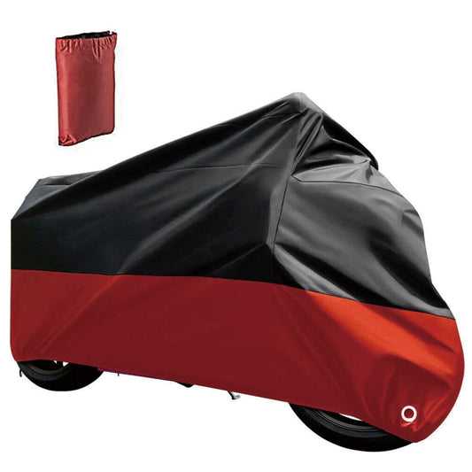Cubierta Protector para Moto Protección contra Polvo/Lluvia,190T Tela Oxford Funda Moto Impermeable,Es adecuado para la mayoría de las motocicletas,por ejemplo,Harley,Honda (CHEZAO-B-Black and Red)