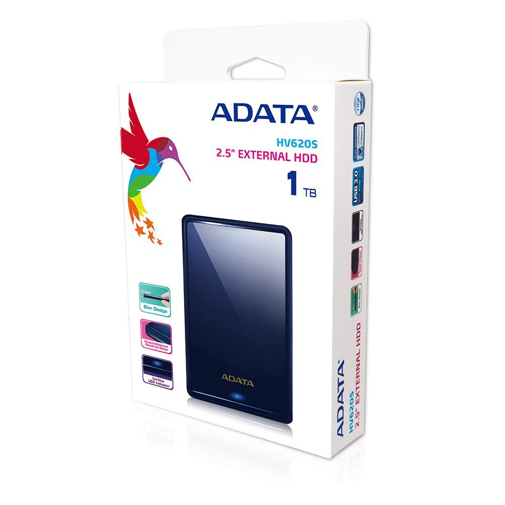 Disco Duro Externo ADATA Azul Ultra Delgado USB 3.1 HDD HV620S 1 TB