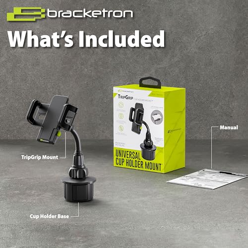 Bracketron - Soporte Universal para Coche TekGrip, Compatible con iPhone X 8 Plus 7 SE 6S 6 5S 5 Samsung Galaxy S9 S8 S7 S6 S5 Note Google Pixel 2 XL LG Nexus Sony Nokia BT1-661-2, Negro