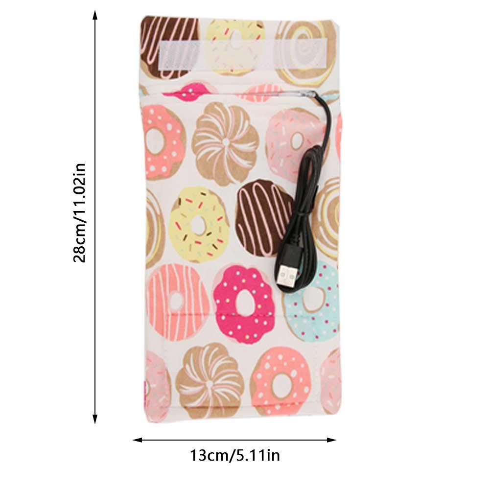 Funda para Biberón que Mantiene el Calor, Bolsas para Biberones Portátiles, USB para Mantener el Calor de la Leche, Calentador Multifunción para Taza de café, té, Bebida, Bolsa de (Rosquilla)