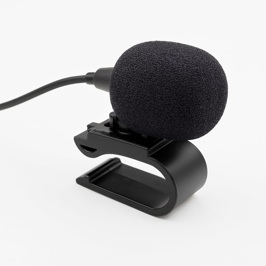 Micrófono de repuesto compatible de 3,5 mm para receptor estéreo de coche Alpine CDA CDE ILX INE INA UTE X-Series - Micrófono de tablero con clip para control de voz Bluetooth y audio de llamada