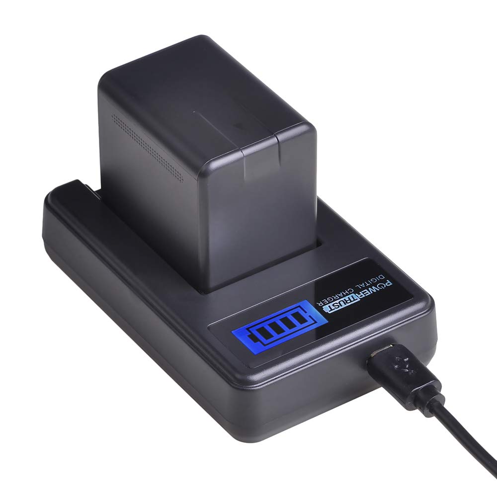 Batería y Cargador USB PowerTrust para Panasonic VW-VBT380 VW-VBT190 Negro