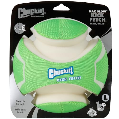 Chuckit! Kick Fetch Pelota de Juguete para Perros, MAX Glow, Large