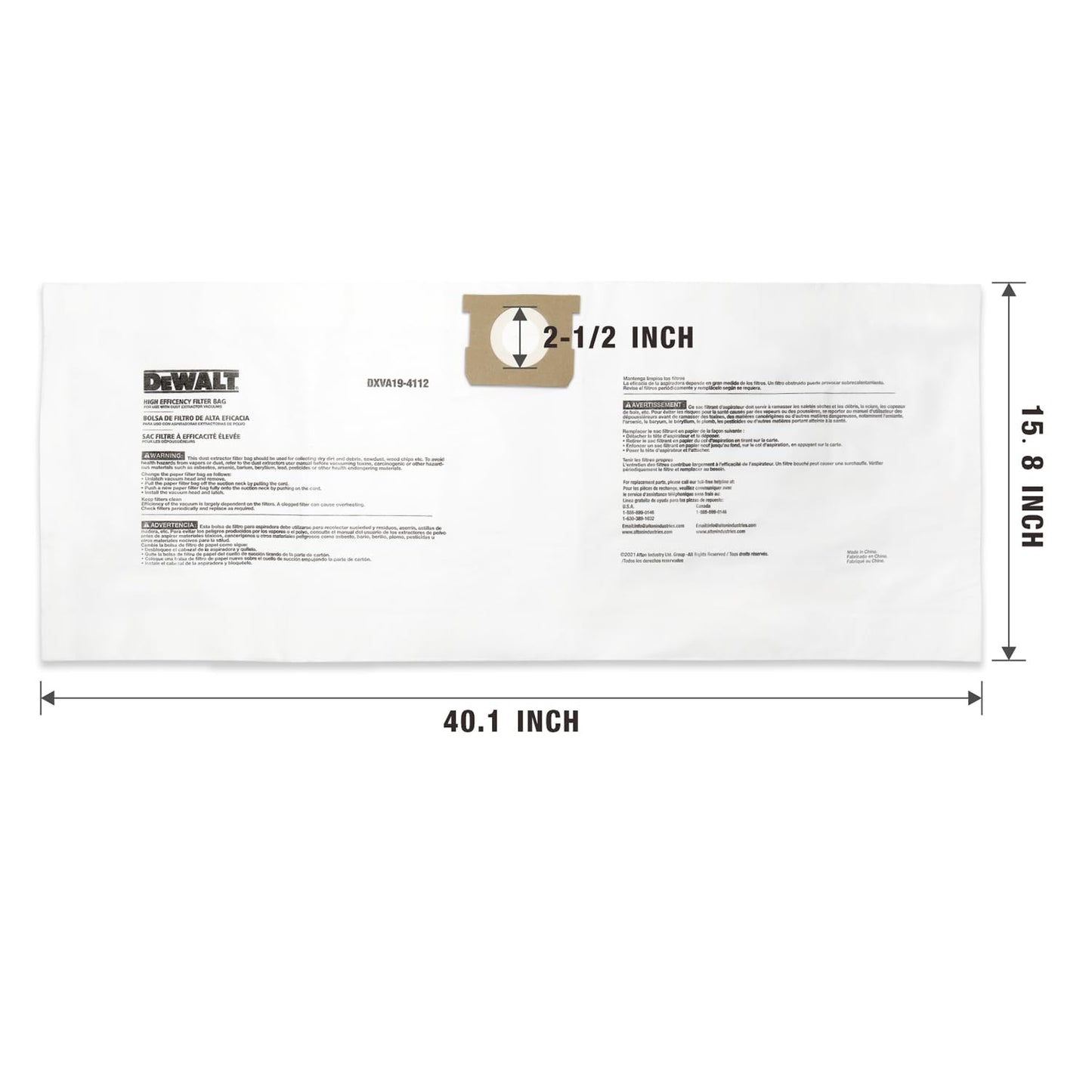 DeWalt DXVA19-4112 - Bolsa de polvo fina (12-16 galones)
