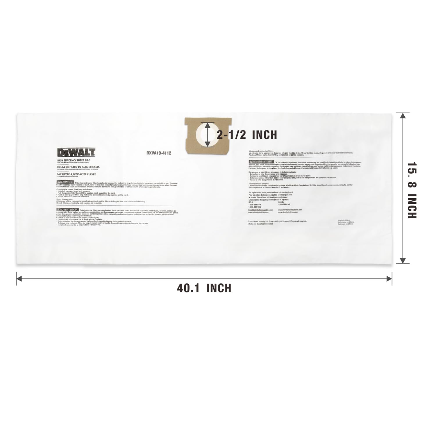 DeWalt DXVA19-4112 - Bolsa de polvo fina (12-16 galones)