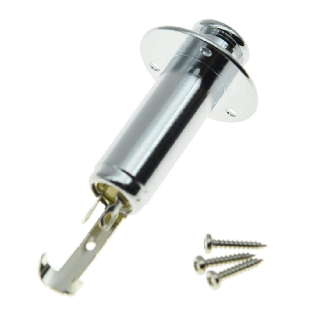 KAISH - Guitarra eléctrica acústica de 6,35 mm con conector de salida monopolina, con botón de salida chapado en cromo