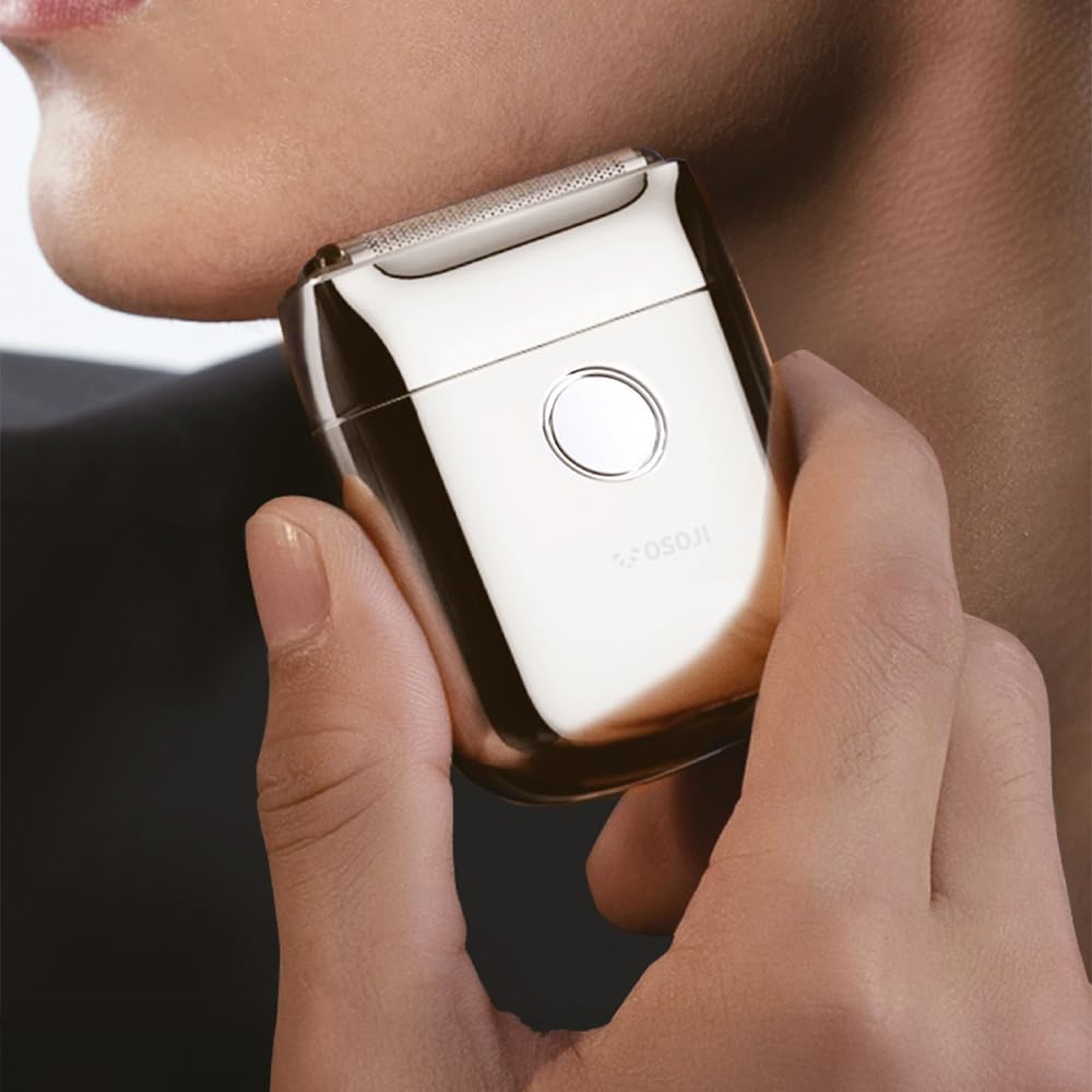 OSOJI - Afeitadora Eléctrica Recargable Modelo Shaver 1, Hasta 60 Minutos de Uso, Afeitado Apurado, Suave y Sin Irritación (Dorado)