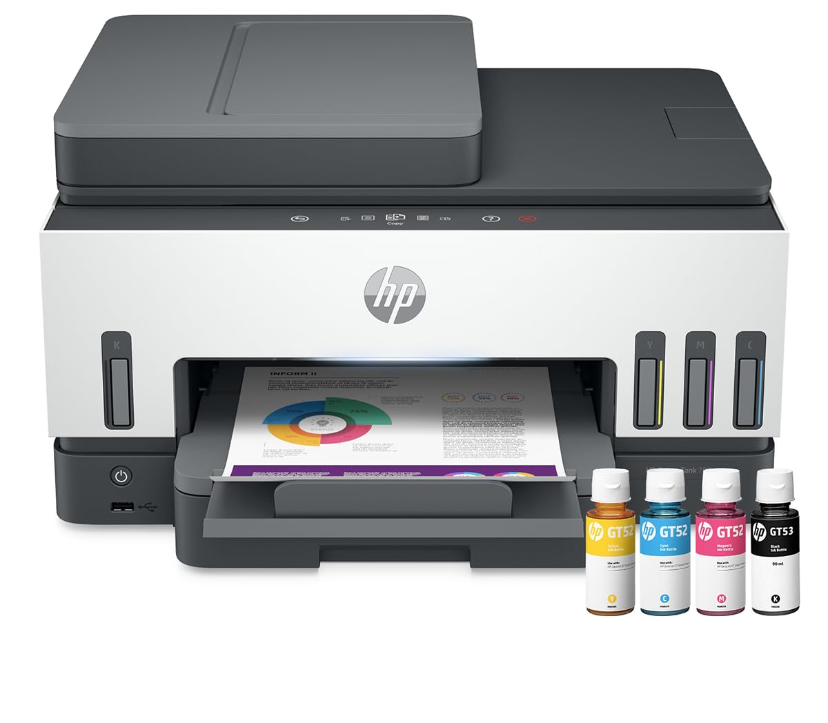 HP Impresora Multifuncional Smart Tank 790, Tinta Continua, Color, Wi-Fi, Dúplex (Doble Cara) & ADF Alimentador Automático (4WF66A)