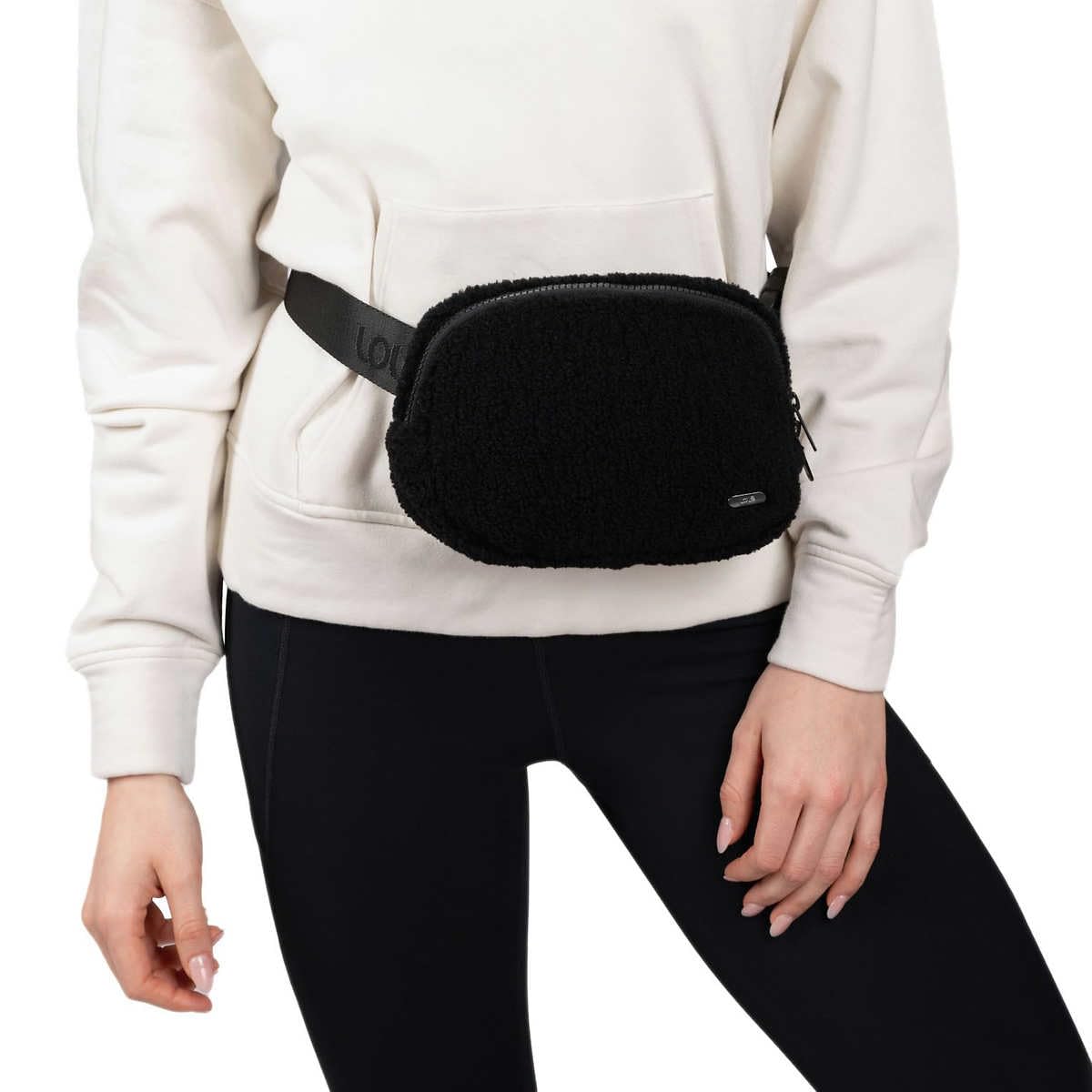 Lole - Bolsa de cinturón Sherpa Unisex, Negro, Negro, Ajustable, multiusos