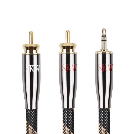 Cable en Y SKW Negro de 3.5mm a Doble RCA de 3m