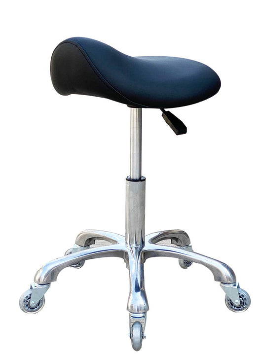 FRNIAMC - Taburete profesional con ruedas ergonómico giratorio de altura ajustable para clínica, dentista, salón de belleza, tatuaje, oficina en casa (negro)