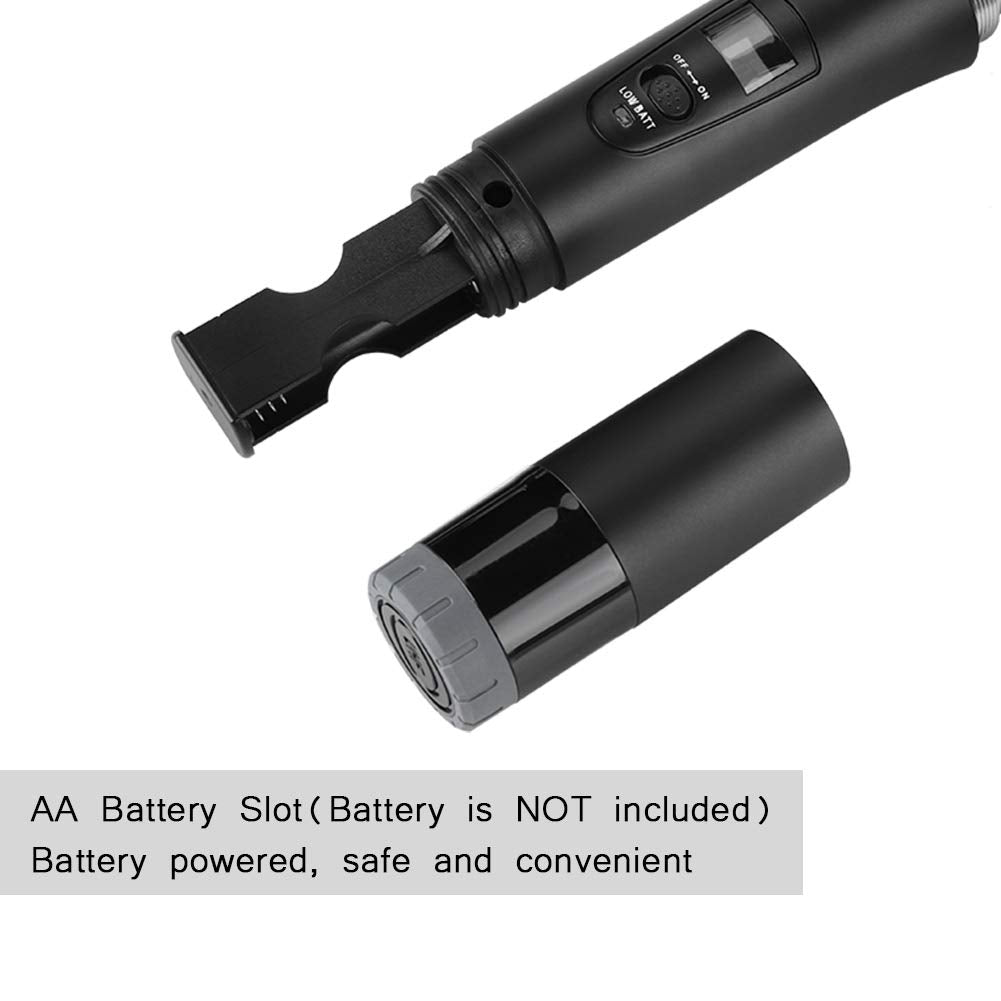 Micrófono Inalámbrico Portátil E8 Negro con Receptor Universal VHF para Canto y Reuniones