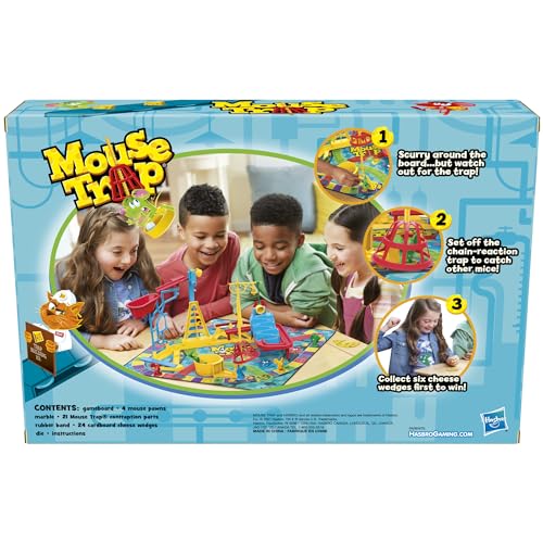 Hasbro Gaming Juego de Mesa con Trampa para Ratones para niños de 6 años en adelante, Juego clásico para 2 a 4 Jugadores, con configuración más fácil Que Las Versiones anteriores