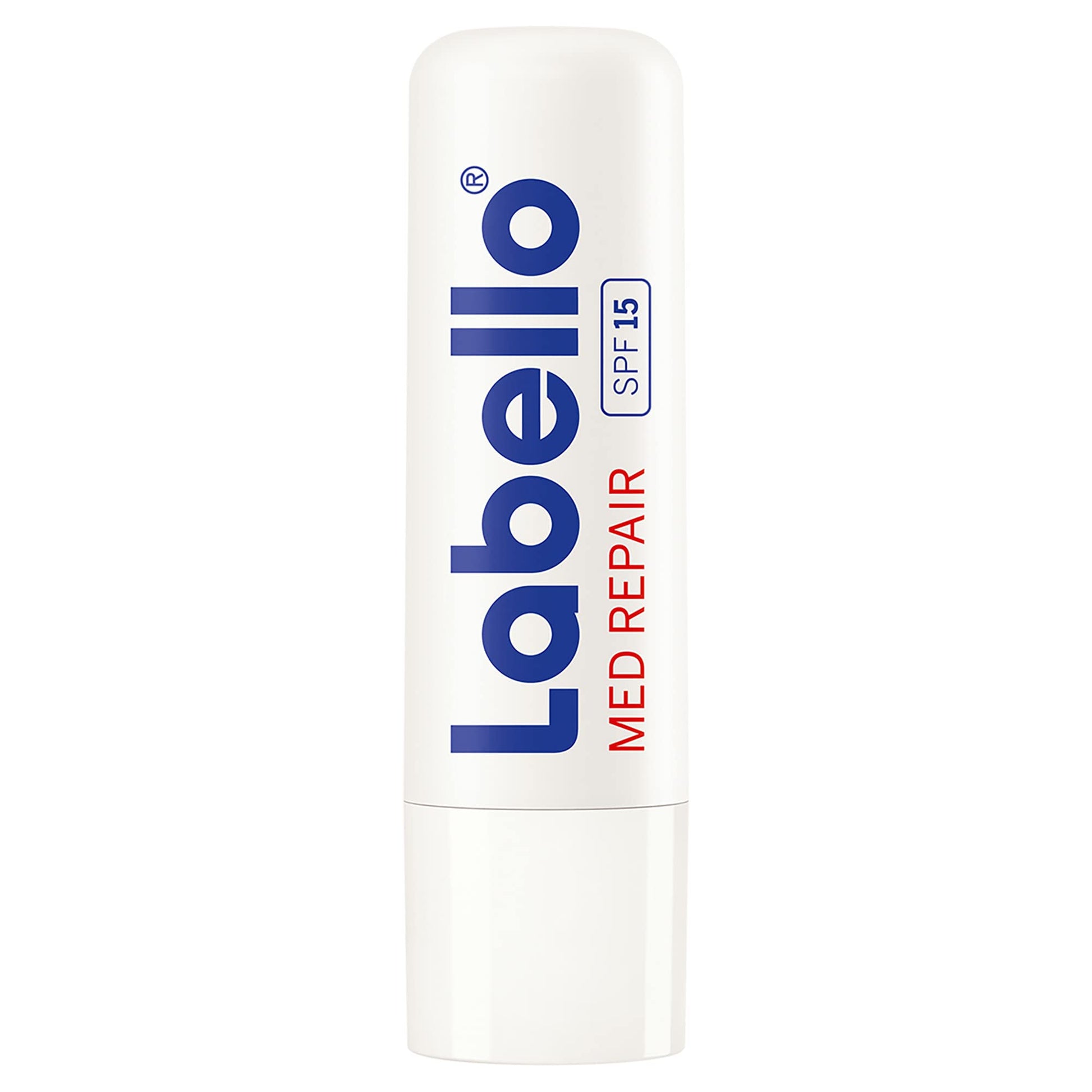 Labello Bálsamo Labial Caring Beauty Nude (4.8 g), Color Intenso y Cuidado Duradero con Vitamina E y Aceite de Almendras Orgánico + Bálsamo Labial Humectante Fps 15 Med Repair, color Med, 4.8 gram