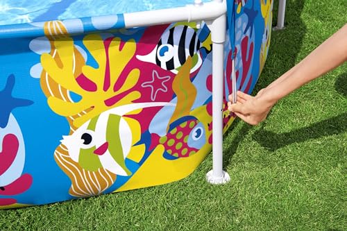 Bestway - Piscina con Marco Profesional de Acero con protección Solar en el Techo, sin Bomba de diámetro, 183 x 51 cm, diseño subacuático Redondo
