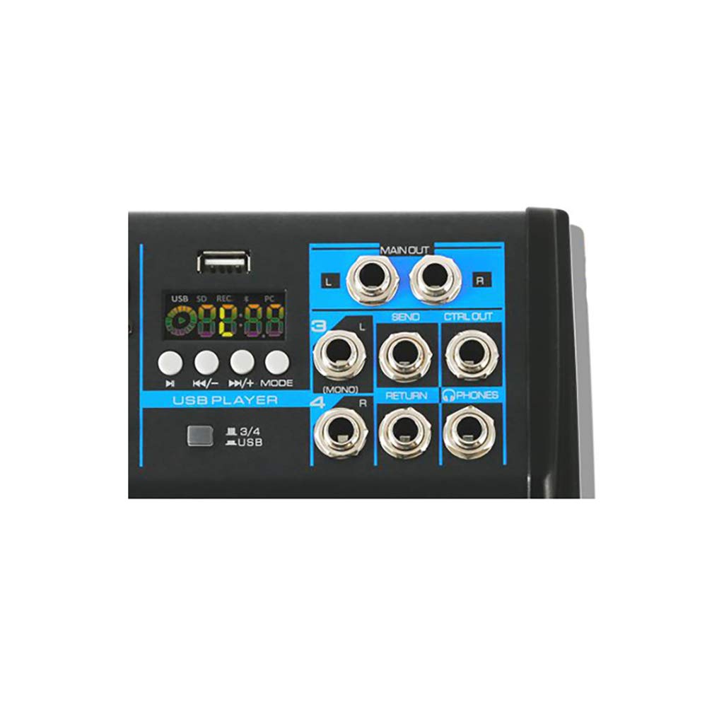 Consola de Audio Pyle PMXU43BT USB Bluetooth 4 Canales con Procesador DSP 16 Bits para DJ y Estudio