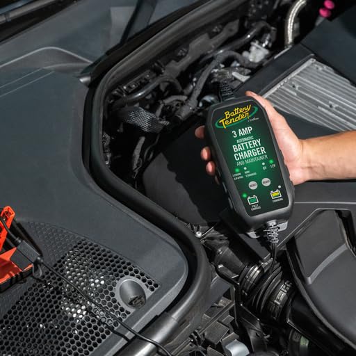 Battery Tender - Cargador y mantenedor de batería de 3 amperios – Automático Inteligente conmutable de 12 V o 6 V para Coches, SUV y Camiones, Cargador de batería de Plomo, AGM, Gel y Litio –