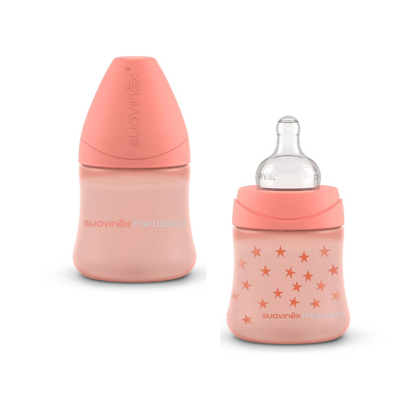 Set de Biberones Basics Rosa Tetina Redonda Silicon 150ml Flujo Lento