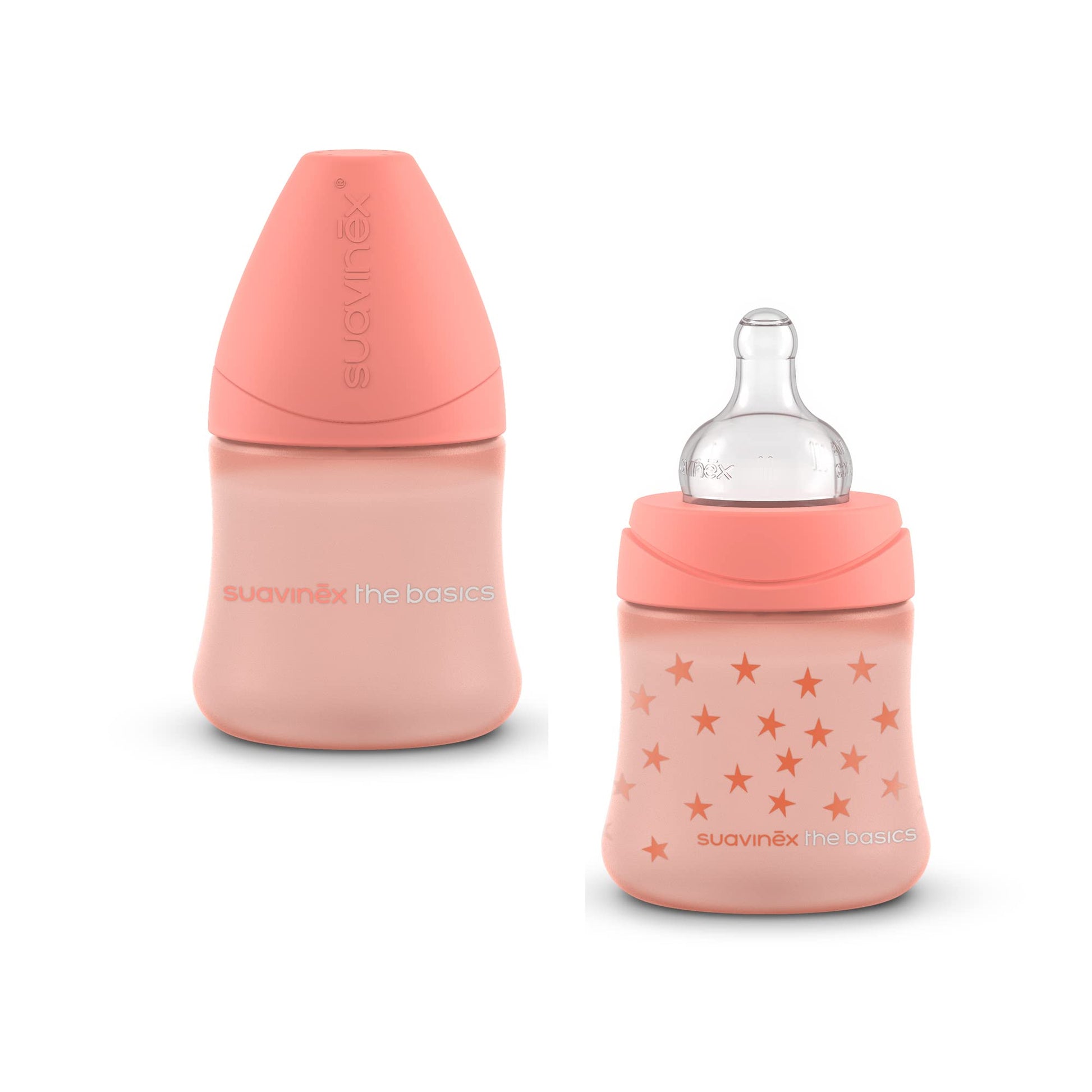 Set de Biberones Basics Rosa Tetina Redonda Silicon 150ml Flujo Lento