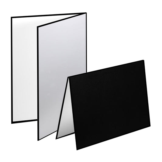 Meking 3 en 1 reflector de fotografía de cartón, tablero difusor de luz plegable de 43.18 x 30.48 cm para bodegones, fotos de productos y alimentos, negro, plateado y blanco, 2 paquetes