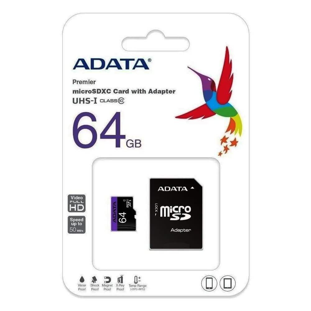 Kit Tarjetas de Memoria PSA 64 GB con Adaptador Resistentes al Frío y al Calor