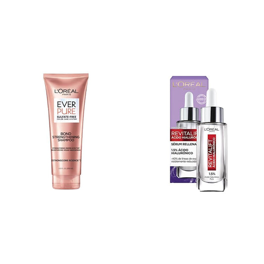 L'Oreal Paris Ever Pure Shampoo Bond Libre de Sulfatos 200ml + Serum Facial Anti Arrugas Acido Hialuronico Revitalift