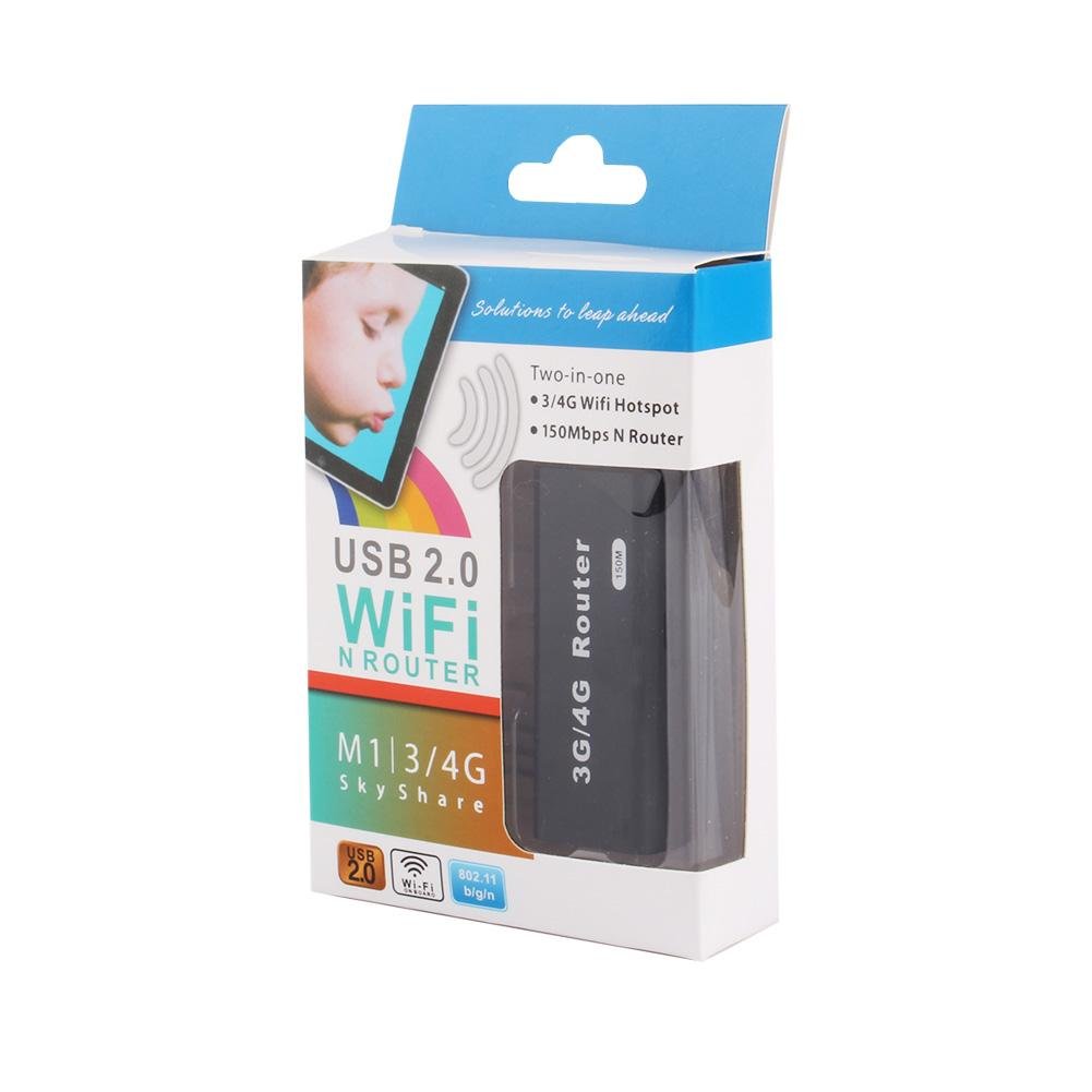 Lazmin Mini WiFi Router, USB Wireless Router, Portátil Mini 3G / 4G WiFi Router, 150 Mbps, Compatible con Todos los Sistemas operativos, Conecta y Reproduce (Negro)