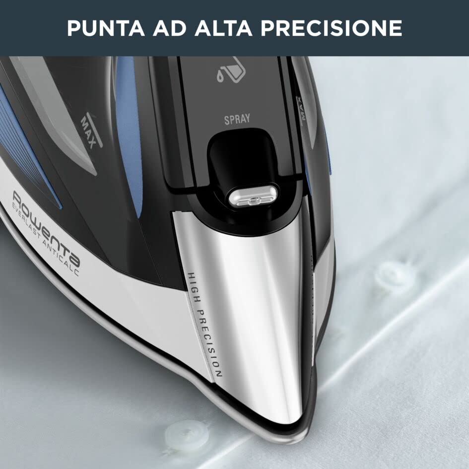 Plancha de Vapor Rowenta Everlast Azul con Recolector de Cal y Función Antical