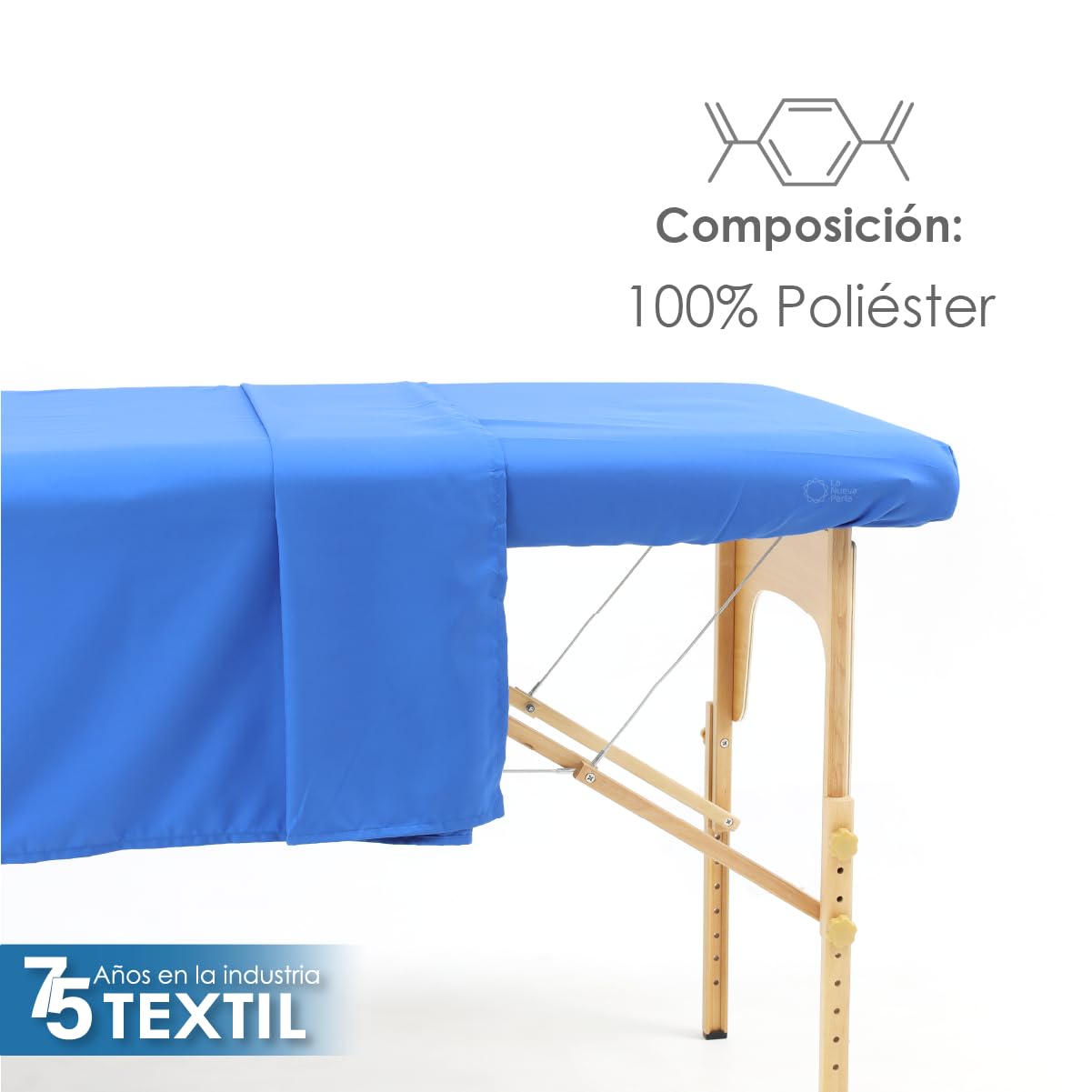 La Nueva Perla Juego Sabana Camilla Masaje Spa Exploracion Microfibra Color (Azul Rey, 1 Juego (2 Piezas))
