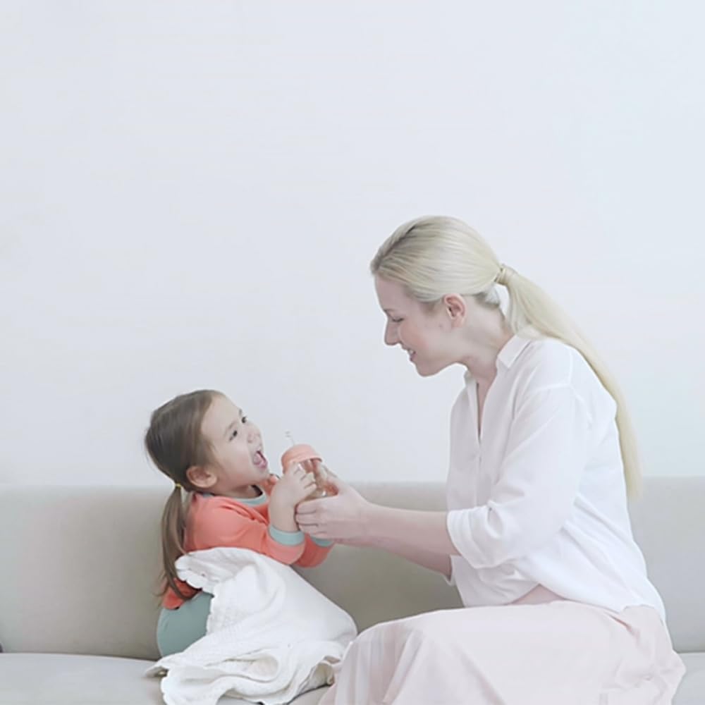 UBMOM Taza para Sorber Con Pajita, Antiderrames, Prevención de Reflujo, Con Asa, para Bebés y Niños Pequeños, Sin Bpa, 9.47 Oz (Chocolate)