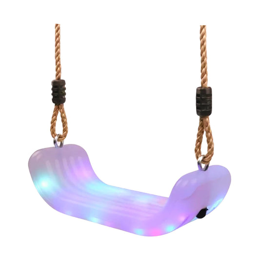 IVREA Asiento de Columpio con Iluminación LED Multicolor Activado por Movimiento - Altura Ajustable, 7 Colores y 8 Efectos de Luz.
