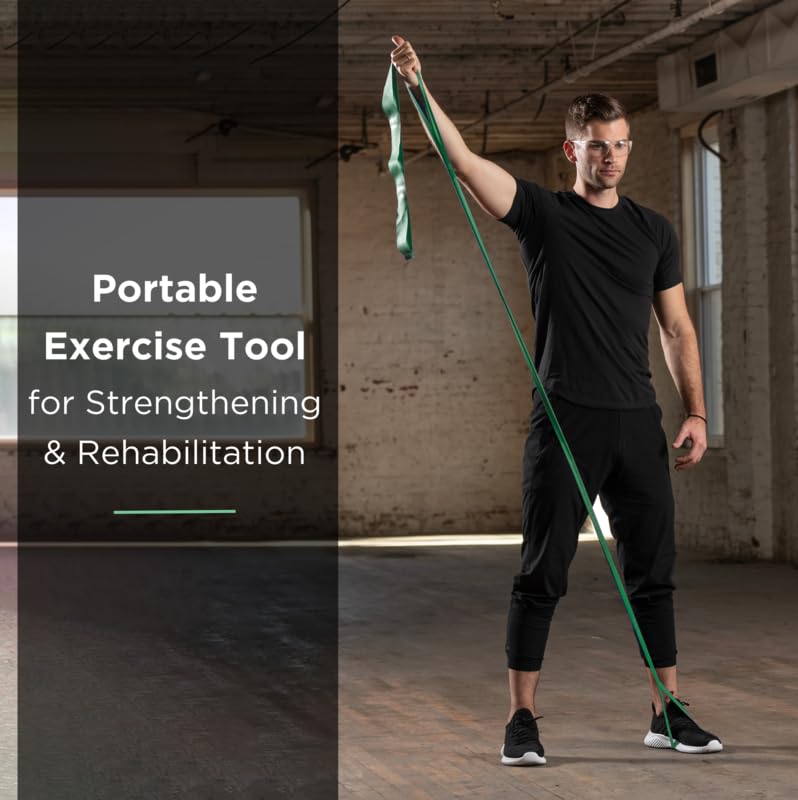 Banda de Resistencia Theraband CLX Verde con Bucles para Ejercicio en Casa y Entrenamientos de Cuerpo Completo